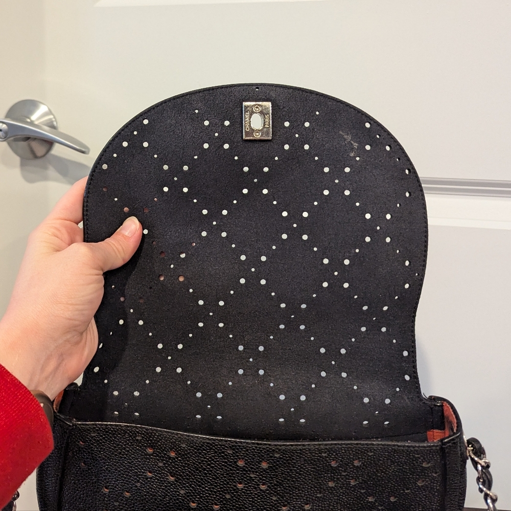 Chanel Perforated Calfskin Medium Flap Messenger - Picture 7 of 13